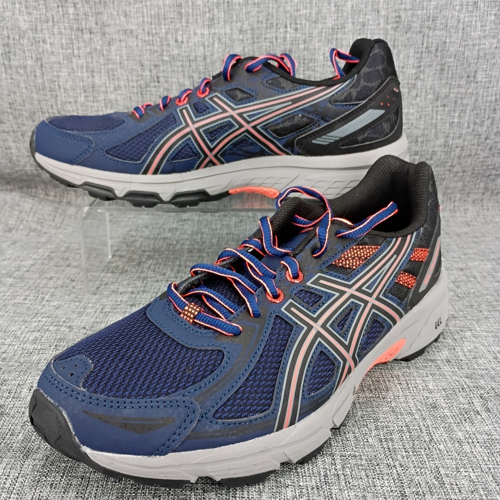 LN Cond Asics Gel Venture 6 Womens 9.5 Running Shoes T7G6N Navy/Salmon